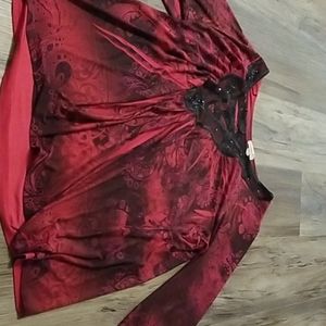 Red and black blouse